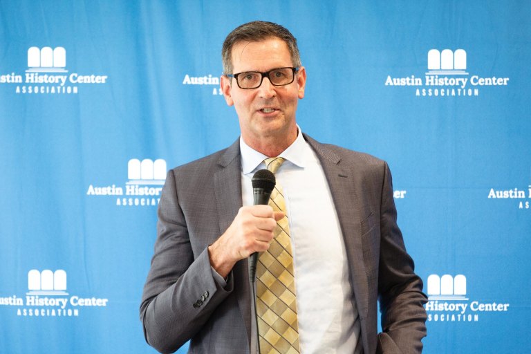 Board President Mark McCormick speaking at the 2026 Annual Meeting