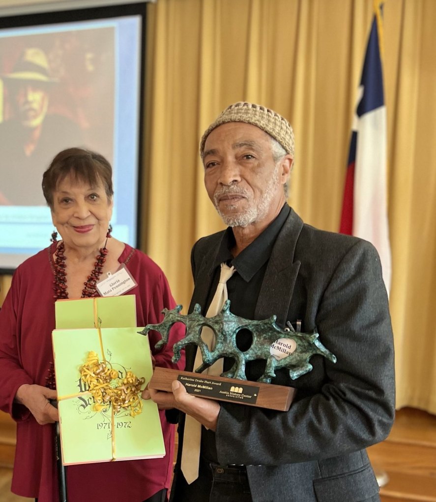 Harold McMillan with the Katherine Drake Hart Award